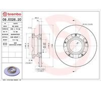 1X Disco de freno BREMBO 08.E026.20 para TRANSIT V363 Autobús 2 2019-2024
