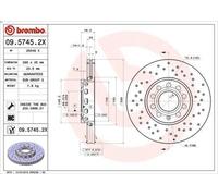 1X Disco de freno BREMBO 09.5745.2X SEAT EXEO (3R2) 2 2008-2013