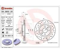 1X Disco de freno BREMBO 09.5802.2X para DACIA LOGAN (LS_) 1 2011-2012
