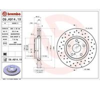 1X Disco de freno BREMBO 09.A914.1X para TOYOTA AURIS (_E15_) 2.2 2006-2012