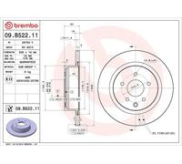 1X Disco de freno BREMBO 09.B522.11 para INFINITI EX 2.5 2010-2013