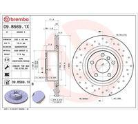 1X Disco de freno BREMBO 09.B569.1X para BMW X3 (F25) 2 2011-2017