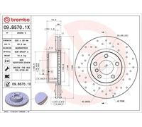 1X Disco de freno BREMBO 09.B570.1X para BMW X3 (F25) 2 2011-2017