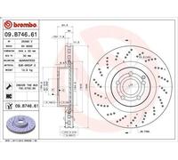 1X Disco de freno BREMBO 09.B746.61 para CLASE E (W212) 3 2013-2016
