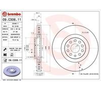 1X Disco de freno BREMBO 09.C306.11 para AUDI Q3 (F3B) 2 2018-2021