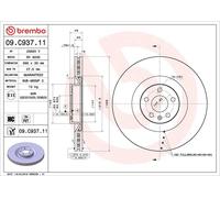 1X Disco de freno BREMBO 09.C937.11 VOLVO XC90 II (256) 2 2014-2018
