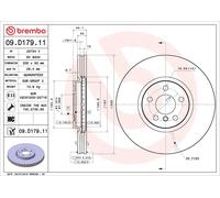 Disco de freno BREMBO 09D17911 delantero, ventilado , altamente carbonizado, 1 Pieza