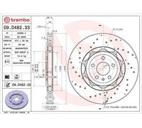 BREMBO 2x Discos de Freno Ø 370 Perforado/Iluminación Interior Dos Partes para