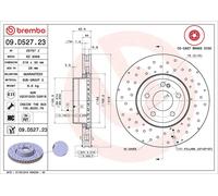 Disco de freno BREMBO 09D52723 delantero, ventilado , altamente carbonizado, 1 Pieza
