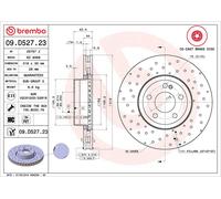 1X Disco de freno BREMBO 09.D527.23 para CLASE C (W205) 2 2013-2018