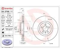 1X Disco de freno BREMBO 09.D766.11 para VW POLO VI (AW1, BZ1, AE1) 2 2017-2021