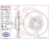 Disco de freno BREMBO 09D98211 delantero, ventilado , altamente carbonizado, 1 Pieza