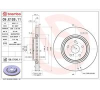Disco de freno BREMBO 09E12611 delantero, ventilado , 1 Pieza
