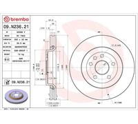 1X Disco de freno BREMBO 09.N236.21 DODGE DURANGO (WD) 3.6 2011-