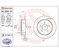 1X Disco de freno BREMBO 8.8264.81 para JEEP WRANGLER II (TJ) 4 1996-2007