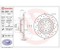 1X Disco de freno BREMBO 8.C501.1X para AUDI Q3 (F3B) 2 2018-2021