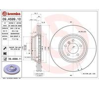 2x Disco de freno ventilación interna 09.A599.11 BREMBO para BMW 3 3 Touring X1