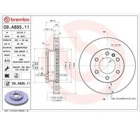 Disco de freno BREMBO 09A89511 delantero, ventilado , altamente carbonizado, 1 Pieza