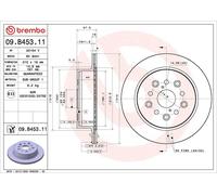 Disco de freno BREMBO 09B45311 trasero, ventilado , 1 Pieza