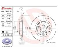 1X Disco de freno BREMBO 9.C515.11 para RANGE ROVER IV (L405) 3 2020-2021