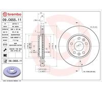 1X Disco de freno BREMBO 9.C655.11 para BMW 3 (E46) 3 2000-2005