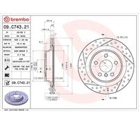 1X Disco de freno BREMBO 09.C743.21 MINI MINI CLUBMAN (F54) 2 2014-2018