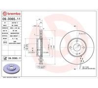 1X Disco de freno BREMBO 9.D065.11 para MAZDA 2 (DE_, DH_) 1.3 2007-2015