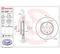 1X Disco de freno BREMBO 9.D391.11 para OPEL ASTRA K (B16) 1 2015-2019