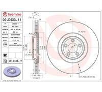 Disco de freno BREMBO 09D43311 delantero, ventilado , altamente carbonizado, 1 Pieza