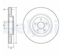 1X Disco de freno DELPHI BG9213C para DODGE DURANGO (WD) 6.2 2020-