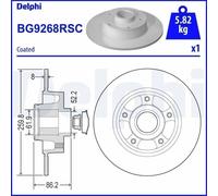 1X Disco de freno DELPHI BG9268RSC RENAULT MEGANE IV Sedán (LVA/M/N) 1.2 2016-