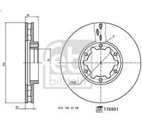 1X Disco de freno FEBI 176991 para NISSAN CABSTAR E (TL_, VL_) 3 1998-2006
