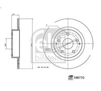 1X Disco de freno FEBI 188770 para TOYOTA YARIS CROSS (MXP_) 1.5 2024-