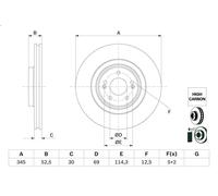 1X Disco de freno para BOSCH 0 986 479 G26 para i30 FASTBACK (PDE, PDEN) 2 2017-