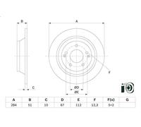 1X Disco de freno para BOSCH 0 986 479 H11 para SSANGYONG TIVOLI 1.2 2020-