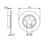 1X Disco de freno para BOSCH 986 479 A03 para CLASE A (W176) 1.6 2012-2018