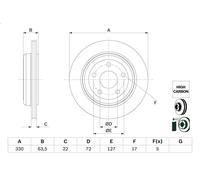 1X Disco de freno para BOSCH 986 479 G84 para GRAND CHEROKEE III 5.7 2009-2010