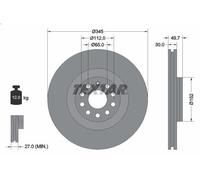 1X Disco de freno TEXTAR 92120605 para AUDI A3 (8P1) 2 2003-2008