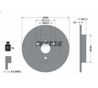 1X Disco de freno TEXTAR 92155503 para SMART CABRIO (450) 0.6 2001-2004