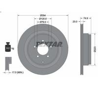Disco de freno TEXTAR 92175503 trasero, ventilado , 1 Pieza