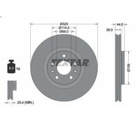 Disco de freno TEXTAR 92195403 delantero, ventilado , 1 Pieza