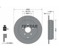 1X Disco de freno TEXTAR 92227203 para HONDA CR-V III (RE_) 2 2006-2012