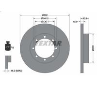1X Disco de freno TEXTAR 92230803 para MOVANO B Furgoneta (X62) 2.3 2010-2015