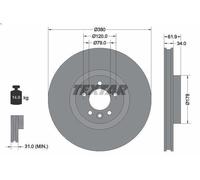1X Disco de freno TEXTAR 92235605 para RANGE ROVER IV (L405) 3 2013-2021