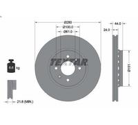 1X Disco de freno TEXTAR 92254603 para RENAULT WIND (E4M_) 1.2 2011-2013