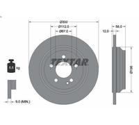 1X Disco de freno TEXTAR 92272703 para MERCEDES-BENZ CLASE V (W447) 2 2019-2020