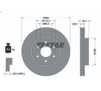 Disco de freno TEXTAR 92285803 delantero, ventilado , 1 Pieza