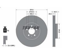 1X Disco de freno TEXTAR 92303303 para VW POLO VI (AW1, BZ1, AE1) 2 2017-2021