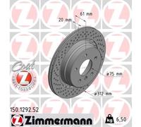 1X Disco De Freno Trasero Ø312 Mm Ventilado Perforado Para BMW Z3 Roadster E36