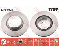 1X Disco de freno TRW DF6602S para BMW 1 (F20) 2 2012-2017